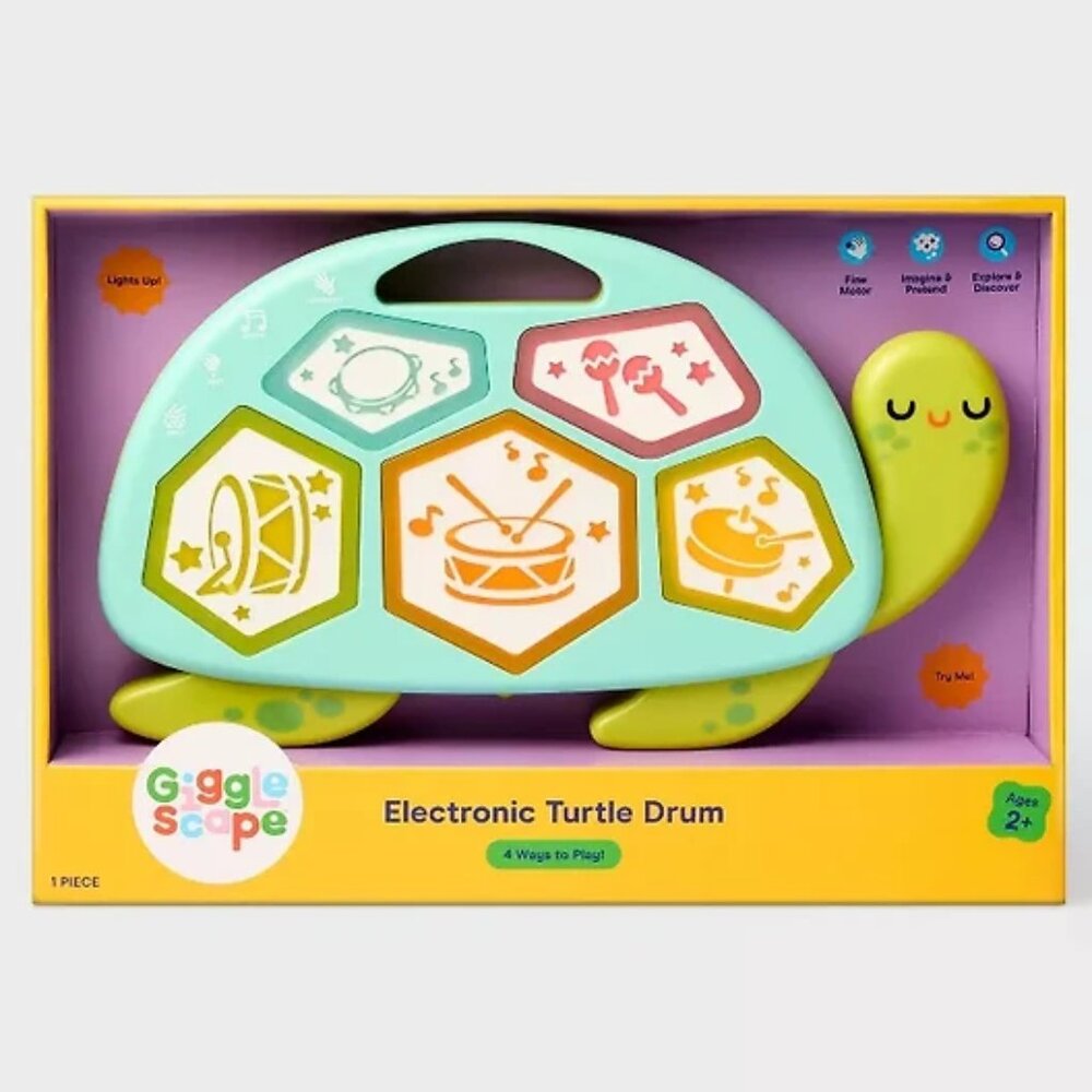 Gigglescape Electronic Turtle Drum Toy
